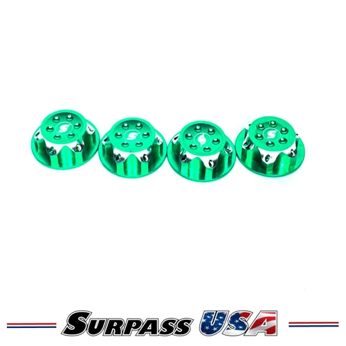 Surpass USA 17mm Covered Serrated Aluminum Wheel Nut Set (4) Green