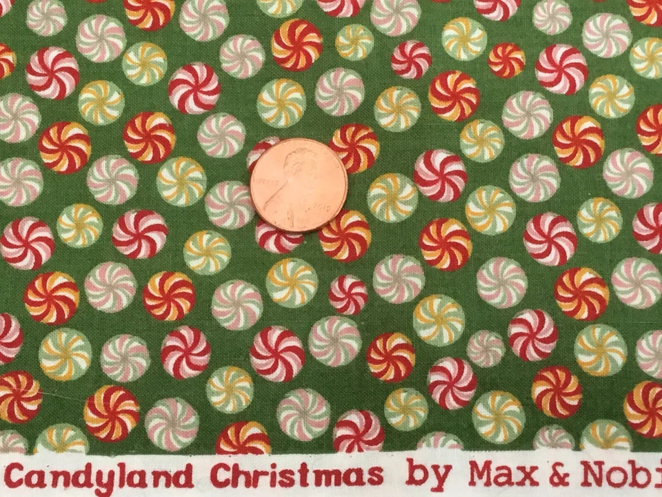 Moda Cotton Quilt Sew Fabric CANDYLAND CHRISTMAS by Max & Nobie 2 Fat Qtrs. - Image 3 of 4