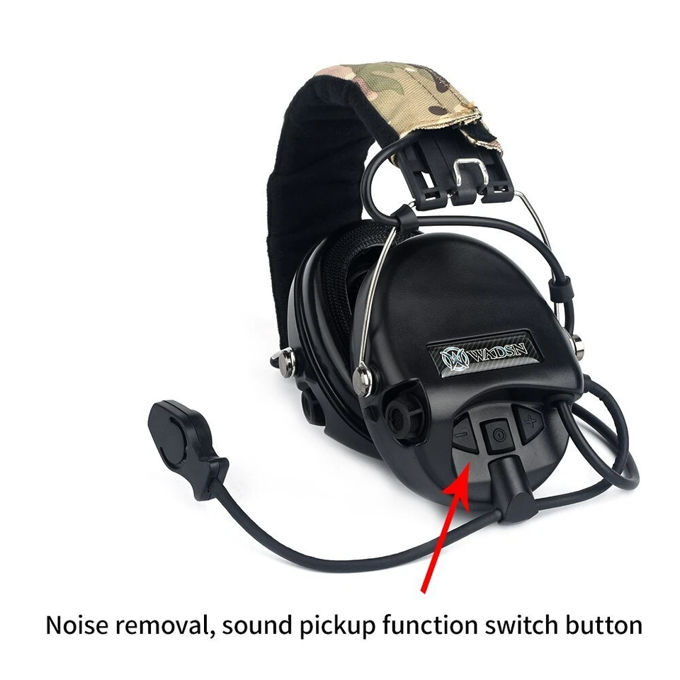 Tactical Active Pickup Noise Canceling Headset Military PTT Hunting Headphone - Image 3 of 4