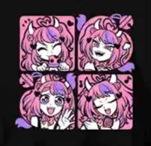 Vshojo Ironmouse Grid Adult T-Shirt - Picture 1 of 1