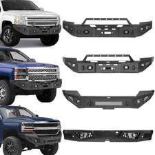 Winch Plate Front Bumper Rear Bumper W Led Light Fit 07-18 Chevy Silverado 1500