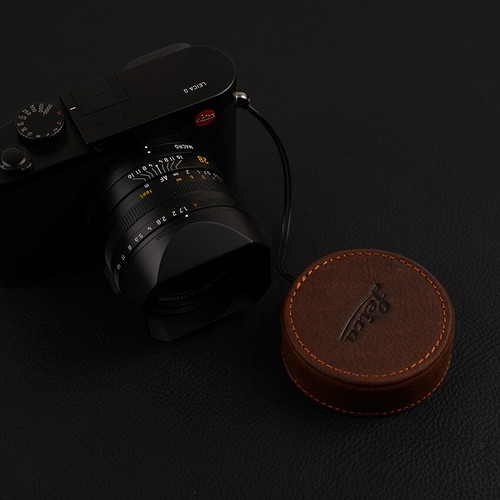 Handmade Genuine Leather Lens Cap Cover for Leica Q Typ 116 with Anti-lost Rope - Afbeelding 1 van 6