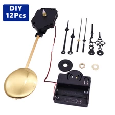 Quartz Pendulum Wall Clock Movement DIY Kit Chime Repair Parts w/2 Pairs Hands