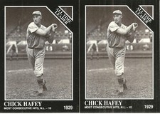 2 CARD 1991 CONLON CHICK HAFEY BASEBALL CARD LOT #259