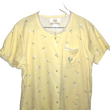 Womens PJs Medium Yellow Sleepwear Undercover Wear yellow flowers lace