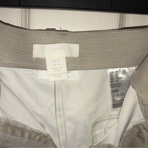 Karierte Damenhose H&M 16, Stretch, hellbraun, vorne flach Knöchelhose - Bild 7 von 15