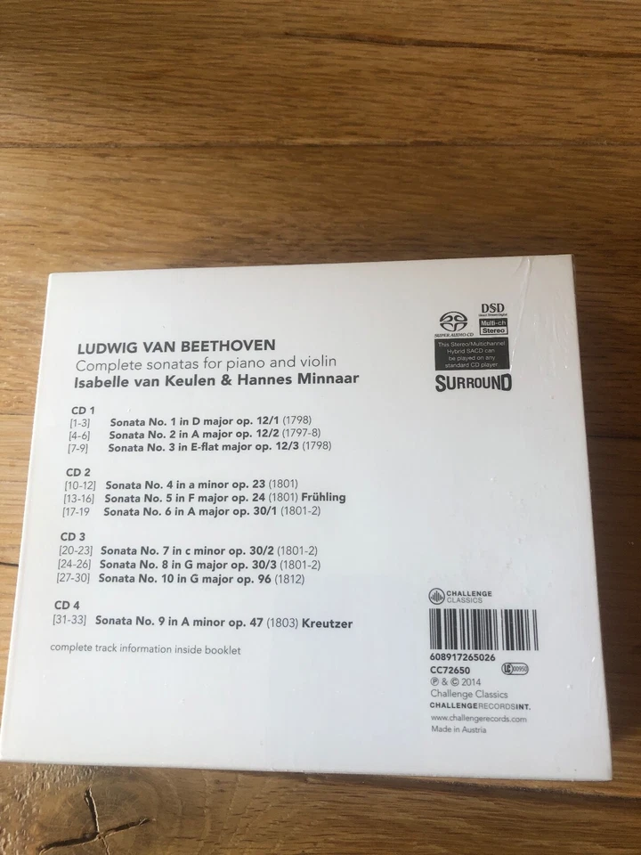 BEETHOVEN COMPLETE VIOLIN SONATAS, VAN KEULEN & MINNAAR, 4SACD-SET, OVP (RAR!) - Bild 2 von 3