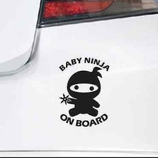 Baby Ninja On Board Stickers Black Car Vinyl Decal Sign Sticker Signs Child