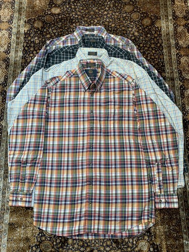 Viyella 80 20 Cotton Wool Button Down Shirts - Lot Of 4 Made In Canada Mens M