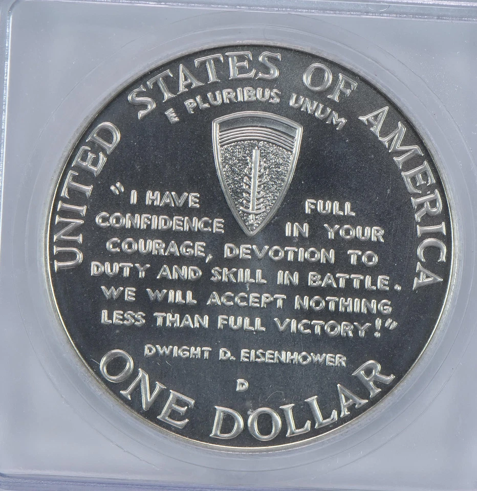 1991-95-D World War II Commemorative Silver Dollar MS70 ICG *0515 - Image 4 of 4