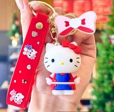 Hello Kitty Keychain 3D Figure Backpack Luggage Clip Wristlet