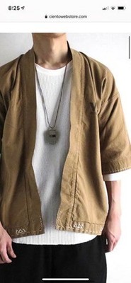 visvim Sanjuro Kimono Jacket Beige Noragi Style Japan Rare Size L visvim Sanjuro Kimono Jacket Beige Noragi Style Japan Rare Size L