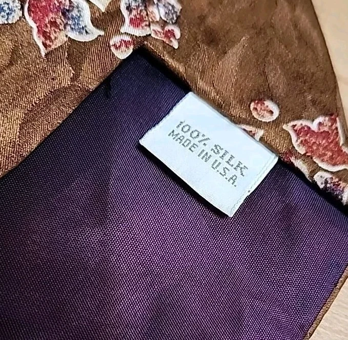 Corbata Liberty of London Para Hombre Marrón Estampado Floral Archivo 100% Seda EE. UU. 3,5x57 Foto 4 de 4