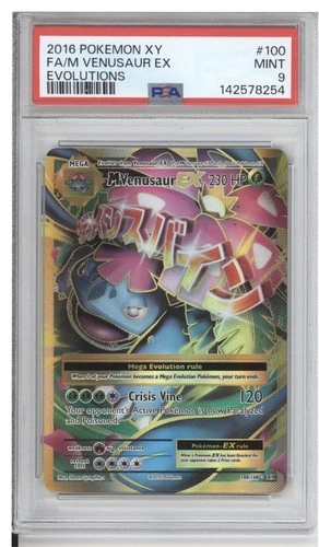 2016 POKEMON XY EVOLUTIONS #100 FULL ART/M VENUSAUR EX PSA 9