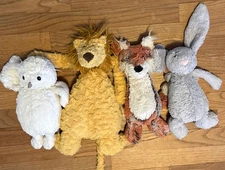 Collection Of 4 Jellycats Various Animas (10-12 In) - Excellent Condition