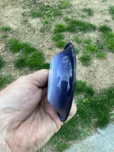 MINIATURE SALESMAN SAMPLE COBALT BLUE FADE MINT GRANITEWARE ENAMELWARE ANTIQUE