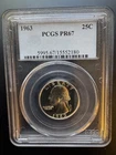 1963 Washington Quarter 25C 90% Silver Proof PCGS PR67 Beautiful