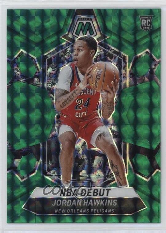 2023-24 Panini Mosaic NBA Debut Green Prizm Jordan Hawkins #253 Rookie RC 1bu3