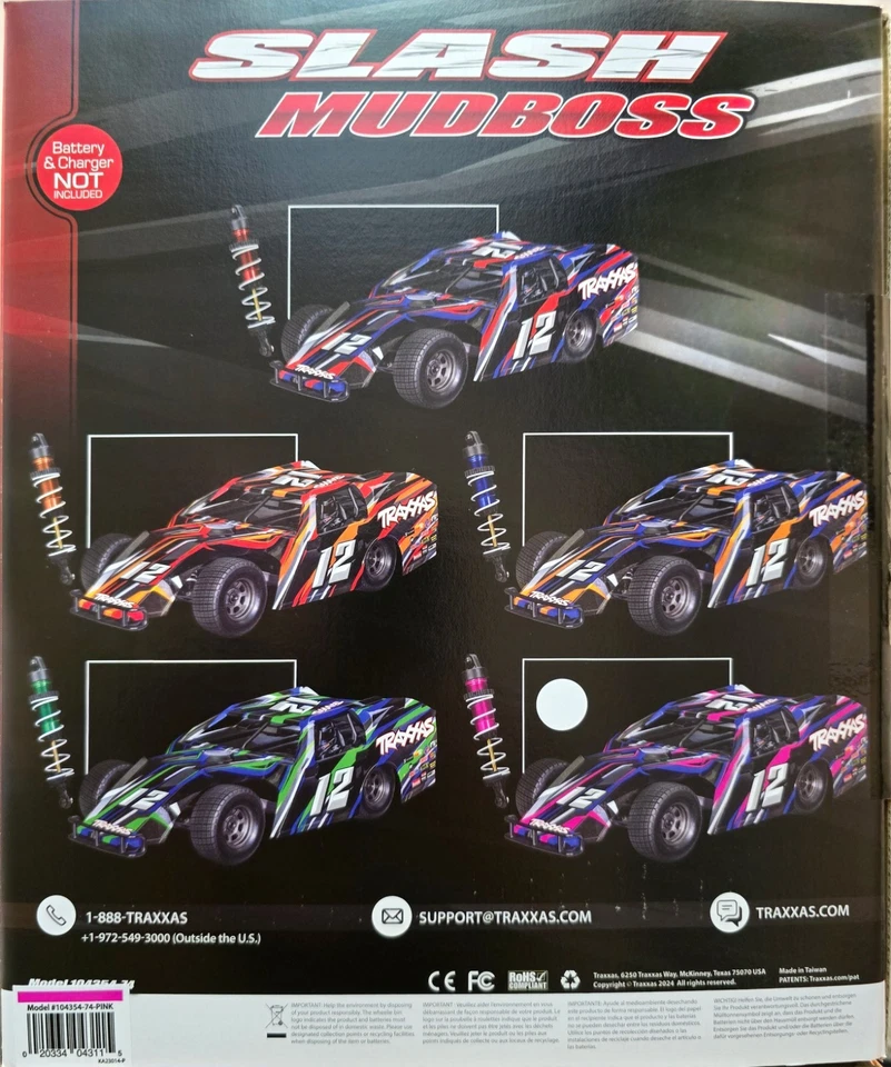 Traxxas  Slash MUDBOSS BL-2S 1/10 RTR, 104354-74-PINK REAR  - Image 3 of 4