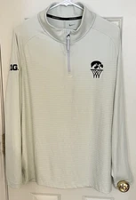 Iowa Hawkeyes Basketball 1/4 Quarter Zip Nike Golf Team Issued Off White LARGE