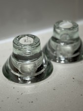 2 Ikea K M Hagberg design Dual Purpose Glass Candle Holders Tealight Taper  