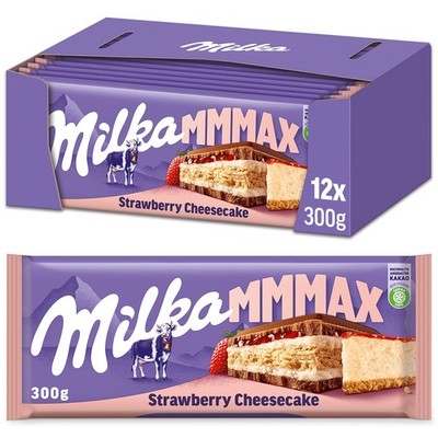 Milka Schokolade Strawberry Cheesecake Alpenmilch Tafel 12 x 300 g Keksfüllung