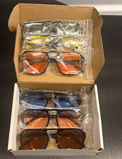 Women  s Oversized Square Sunglasses Lot of 4 Black Plastic Frames Tinted