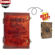 Leather Journal – 7x5" Genuine Handmade Leather Diary, 200 Pages | Buy1Get 1Free