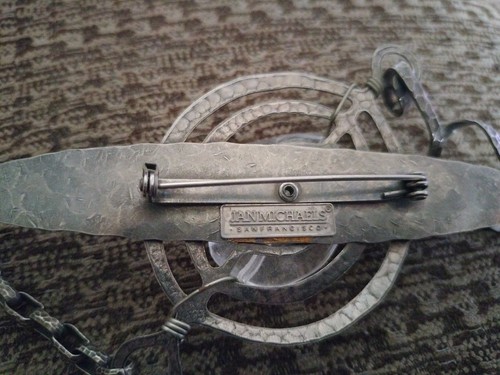 Vintage JAN MICHAELS San Francisco Modernist Style Brooch Pin Silver - Picture 4 of 4