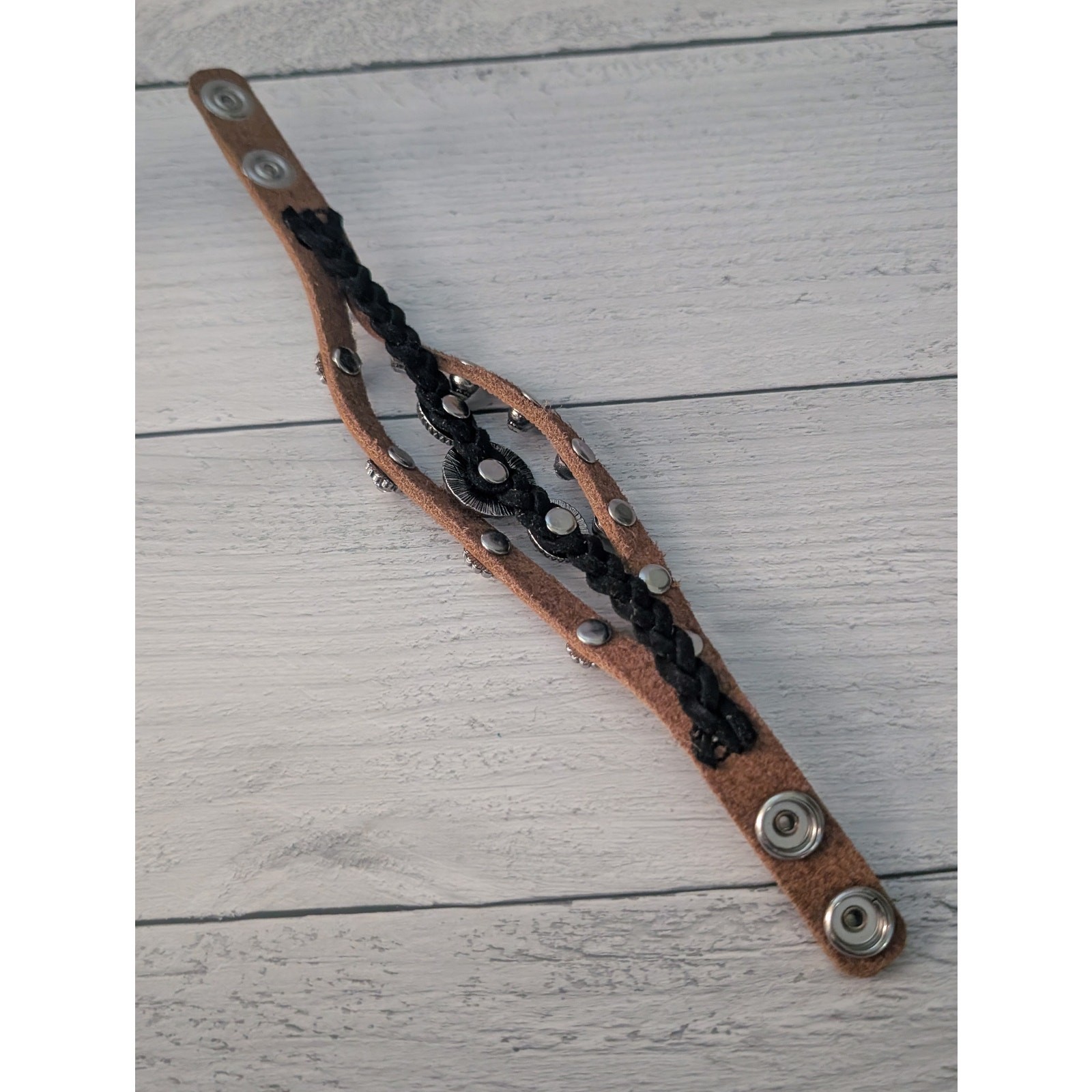 Chunky Statement Bracelet Western Theme Black, Si… - image 6