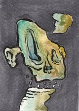 ACEO Original Art - Bog Spirit - surreal expressionism card by Kiefer Moore