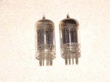 2 x 5687 Tung-Sol Tubes *Black Plates*Very Strong Matched Pair*#12