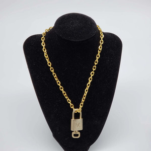 Authentic Authentic Louis Vuitton Lock & Key with Unbranded Gold Plated Chain Necklace