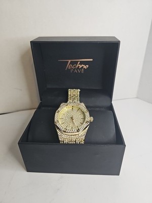 Techno Pave Mens Watch  Number 8651-NS With Box Untested T8