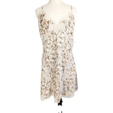 Victoria's Secret Silky Nightie Large Women Slip Dress lace v neck VS Fall