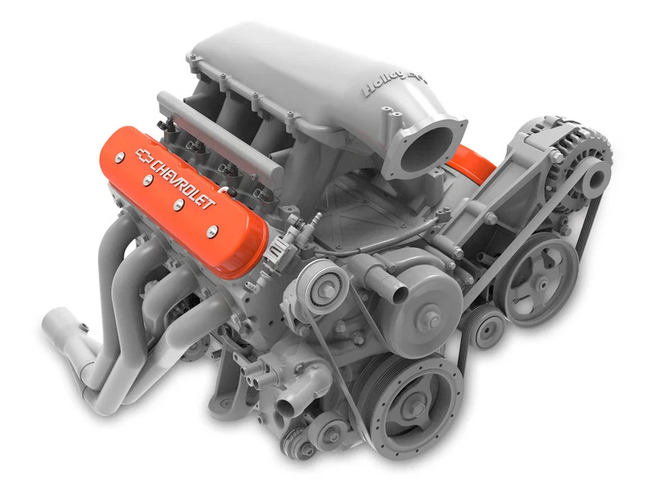 Holley 241-403 Tall LS Valve Cover with Bowtie/Chevrolet Logo - Factory Orange Foto 2 de 4