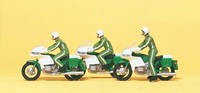 Polizisten Motorradfahrer (3) Figuren Set Ho/Oo Fertig Preiser 10489
