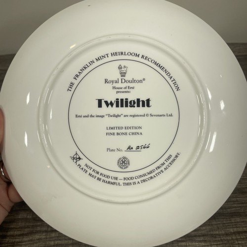 Vtg House of Erte TWILIGHT Bone China Plate for Franklin Mint by Royal Doulton - Picture 3 of 3