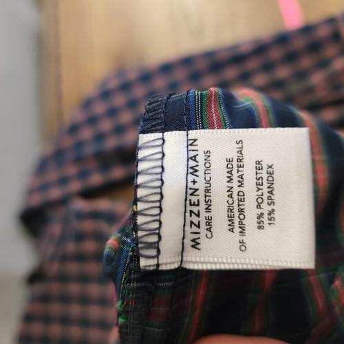 Mizzen + Main Men's Medium Red/Blue Plaid Shirt True Fit Made in USA - Picture 5 of 7