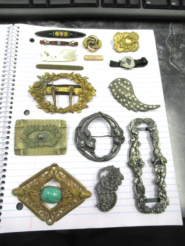 Lot of 15 Antique Vintage Art Deco Art Nouveau Costume Jewelry Pins Bracelet Etc