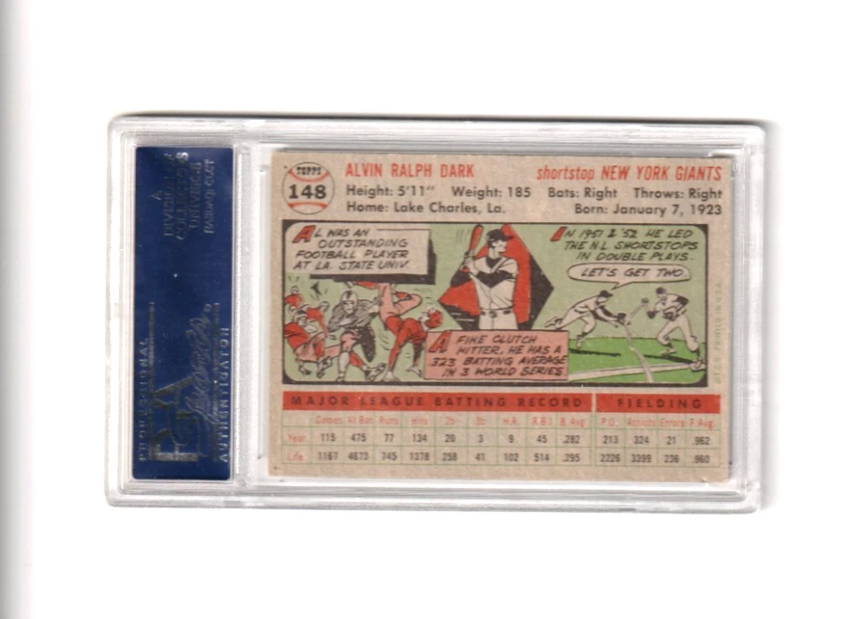 1958 Topps Alvin темно-серая задняя крышка No148 PSA 6 Ex-Mt - Изображение 2 из 2