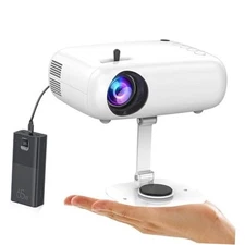 Mini HD Projector, Powerbank Powered, 10000 Lumens Portable With Tripod for 