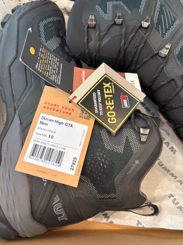 Stivali da trekking Mammut uomo Ducan High GTX Gore-Tex alpinismo neri US 11 - Foto 11 di 13