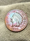 1864 1c Indian Head Cent Civil War Era BU++++Copper Nickel Scarce Type Red Toned