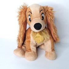 Disney Lady Plush Lady and the Tramp Stuffed Animal Just Play 11" Silver Logo