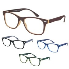 Matte Rubberized Hipster Horn Rim Spring Hinge Reading Glasses