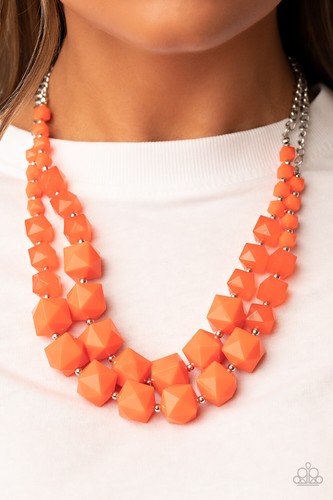 Paparazzi-Jewelry, Summer Excursion - Purple, Orange, Yellow-Necklaces - Picture 7 of 18
