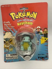 Pokemon 1999 Squirtle Pokeball Keychain 07 NEW Sealed Basic Fun 753-0 Vintage