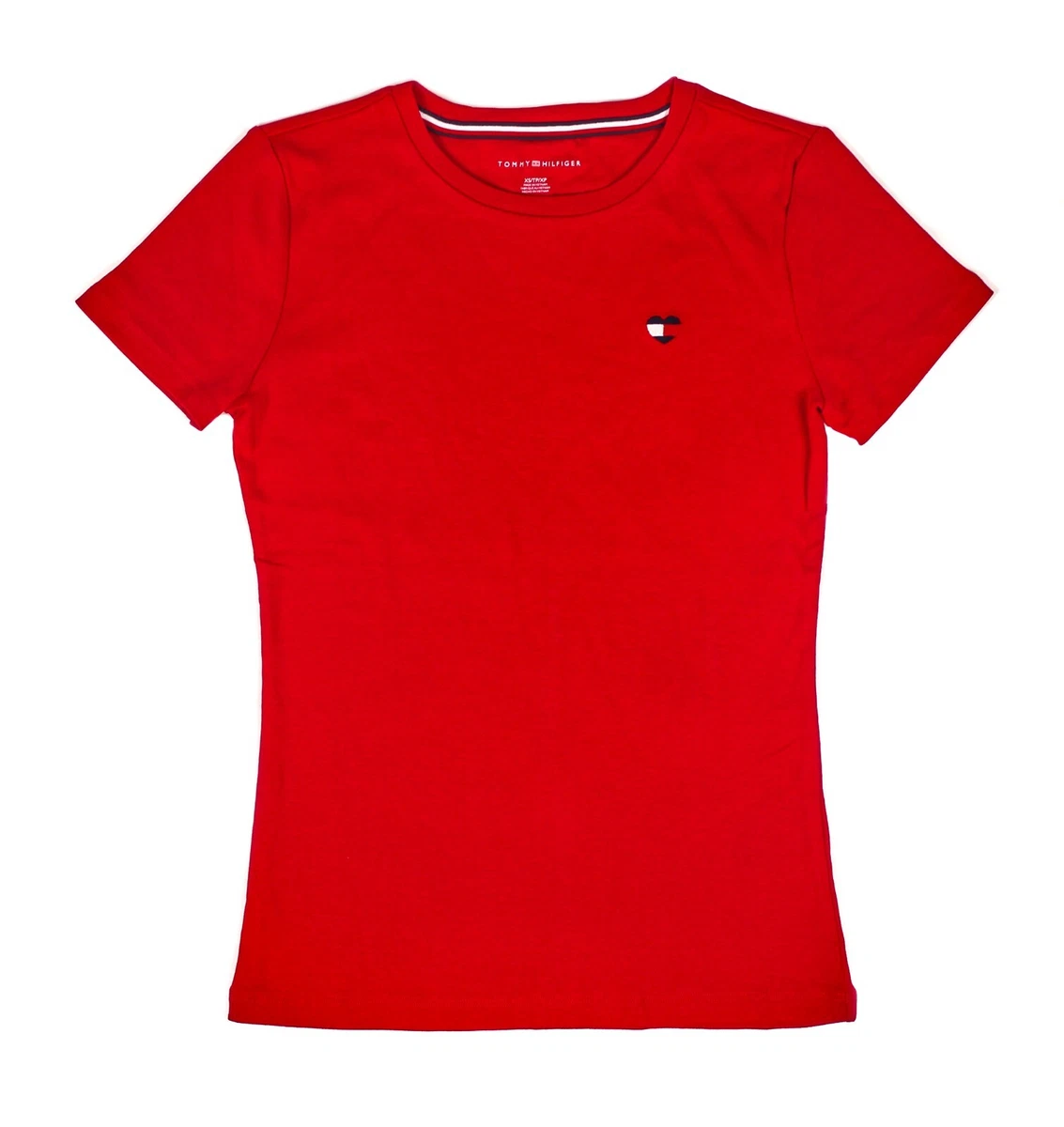 Women\'s Tommy Hilfiger Hearts Logo Flag T-Shirt J31H0122 Red | eBay