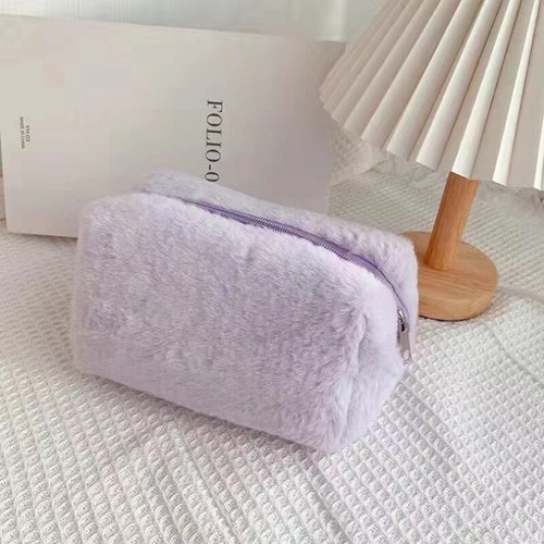 Plush Makeup Bags For Women Soft Travel Cosmetic Bag Organizer Case Clutch Bag - Photo 11/17